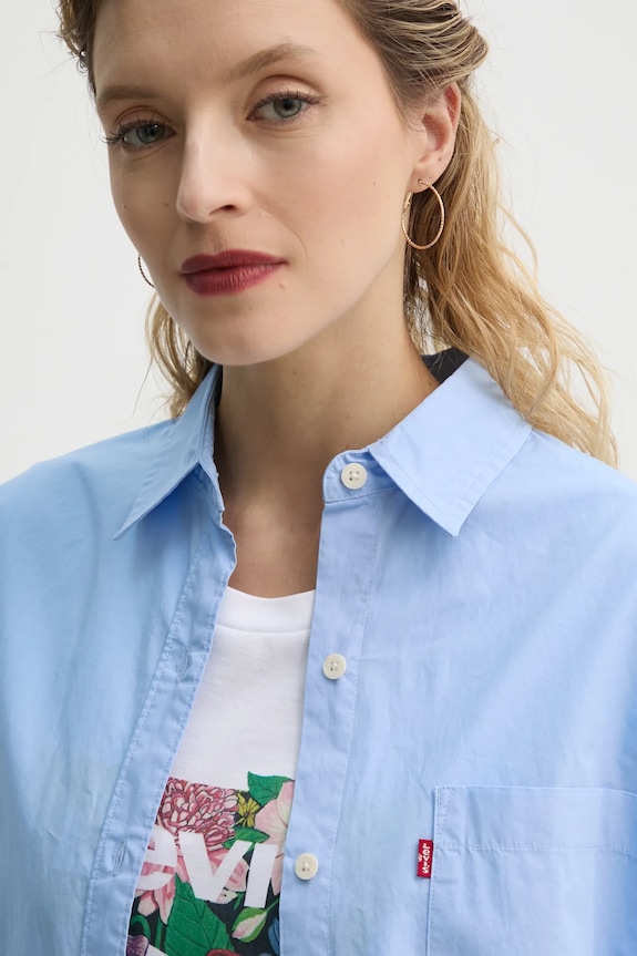 Levi's camicia in cotone HARLIE NEW BF SHIRT blu 001HM