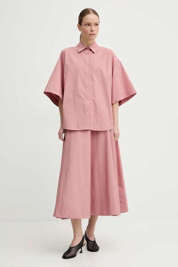 Βαμβακερό πουκάμισο Remain 502492150 ροζ SS25