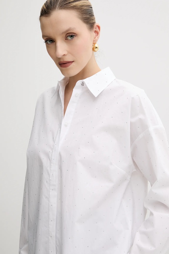 Guess camicia in cotone SILVIA bianco W5GH42.WGWS0