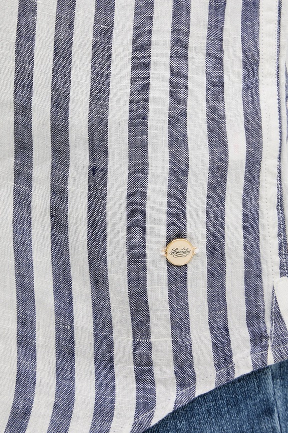 Πουκάμισο από λινό Superdry W4010463A.K55 σκούρο μπλε