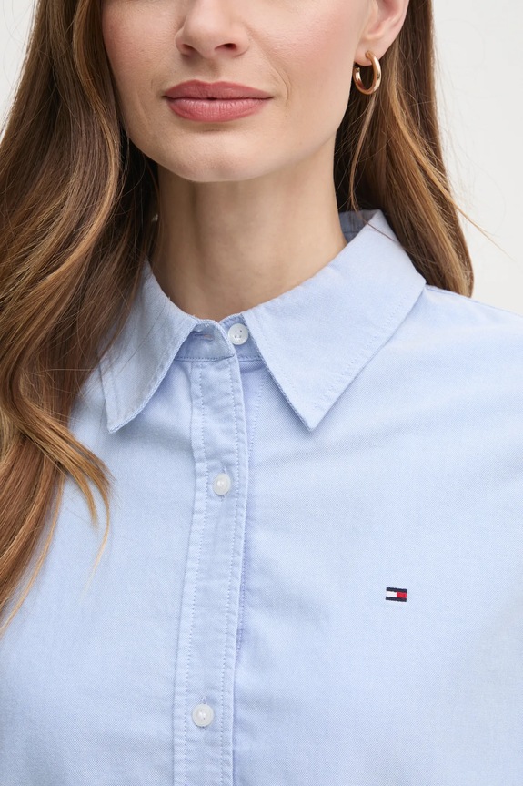 Bavlnená košeľa Tommy Hilfiger WW0WW46111 modrá