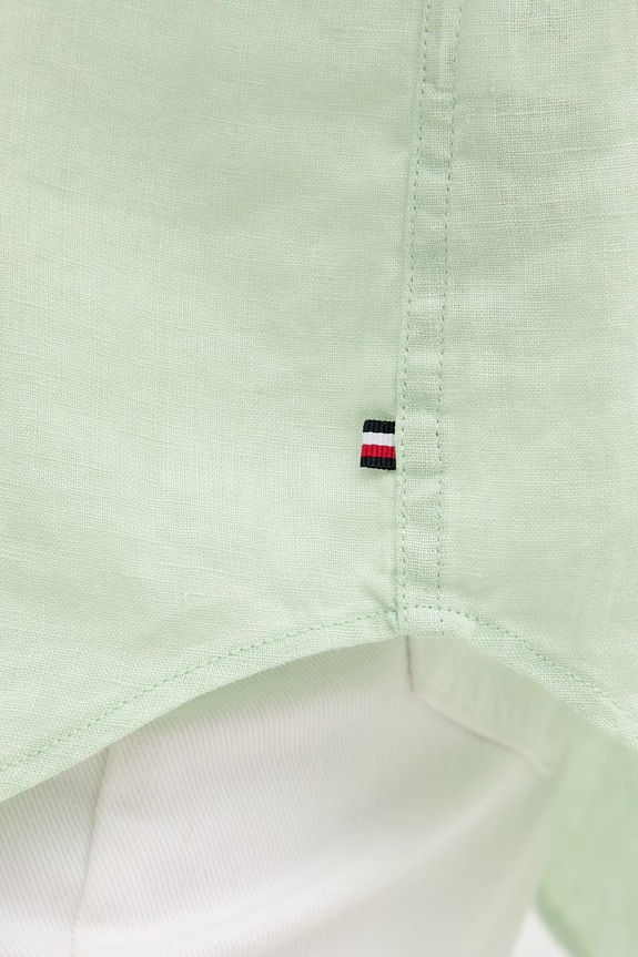Tommy Hilfiger πουκάμισο Γυναικείο λινό WW0WW44679 πράσινο