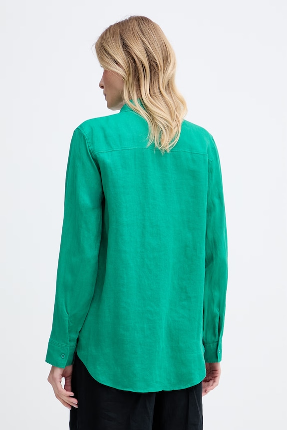 Îmbrăcăminte Tommy Hilfiger Cămașă de femei de in WW0WW44679 verde
