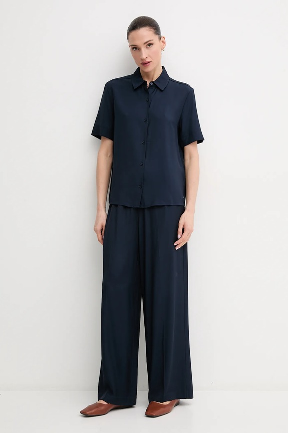 Košulja Tommy Hilfiger WW0WW44683 mornarsko plava SS25