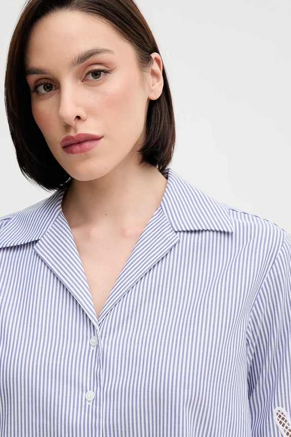 Bavlněná košile Tommy Hilfiger modrá WW0WW44693