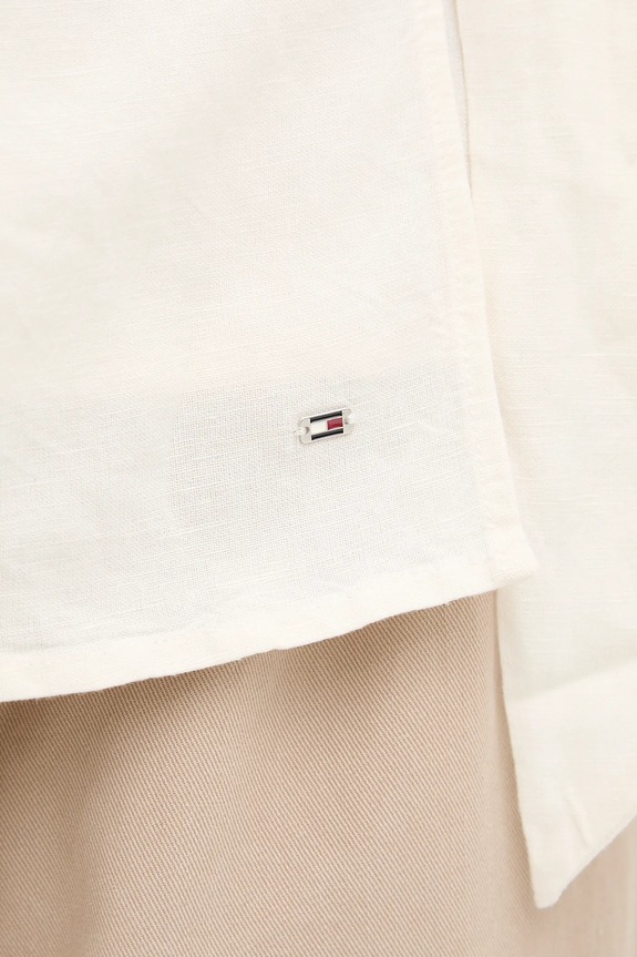 Tommy Hilfiger koszula lniana WW0WW44697 beżowy