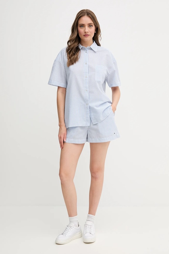 Πουκάμισο Tommy Hilfiger UW0UW05866 μπλε SS25