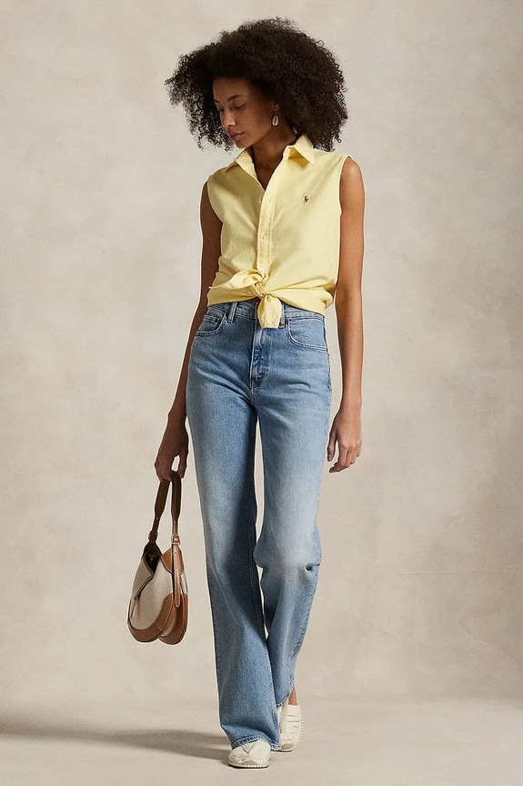 Ruházat Polo Ralph Lauren női pamut ing 211968896 sárga