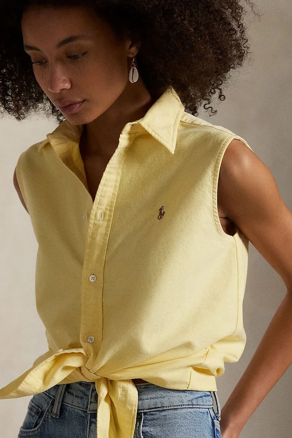 Polo Ralph Lauren srajca ženska bombažna rumena 211968896