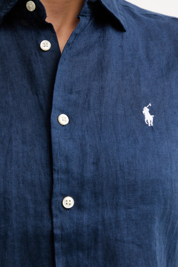 Polo Ralph Lauren srajca ženska lanena 211973366 mornarsko modra