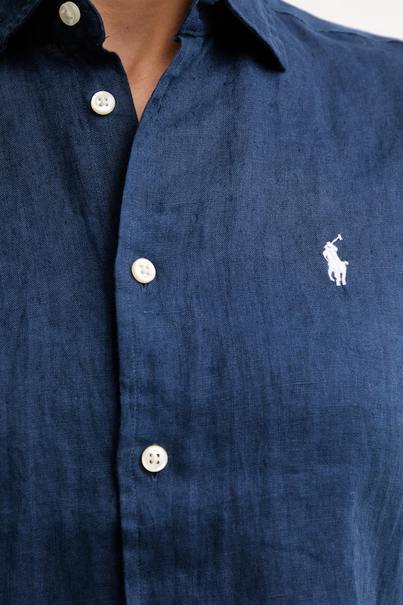 Polo Ralph Lauren srajca ženska lanena 211973366 mornarsko modra