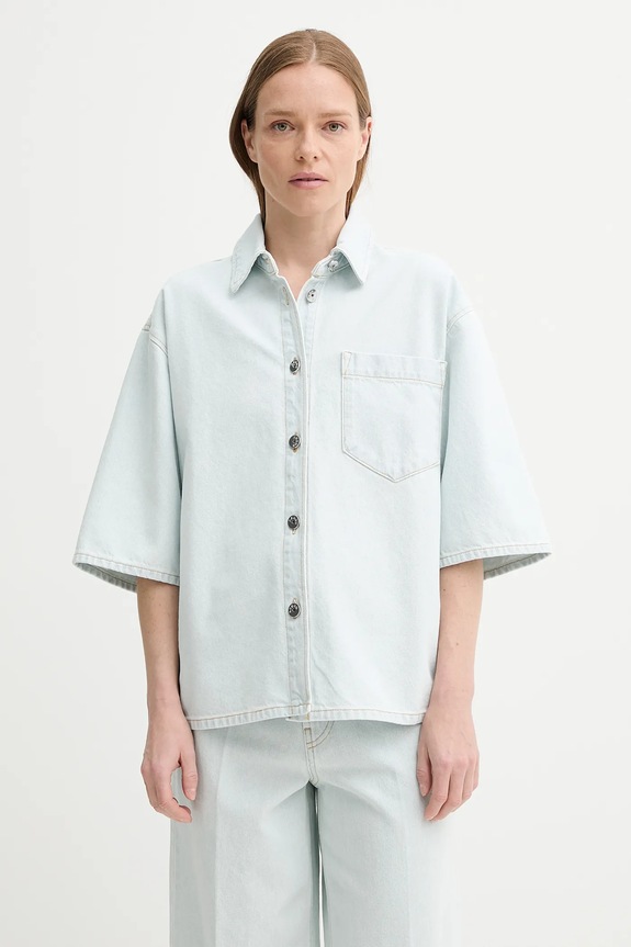 Τζιν πουκάμισο AERON ABBOTT casual μπλε SH193570