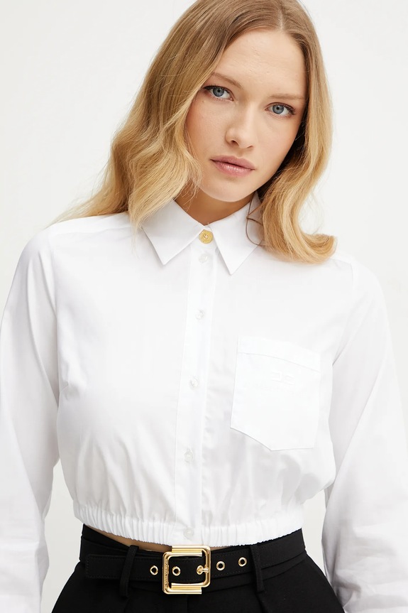 Elisabetta Franchi camicia in cotone bianco CA11752E2