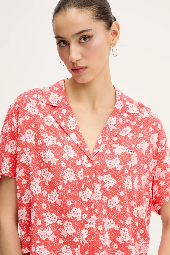 Košulja Tommy Jeans narančasta DW0DW20285