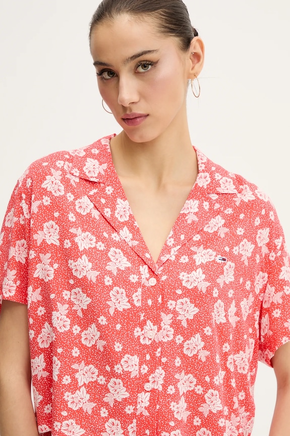 Košulja Tommy Jeans narančasta DW0DW20285