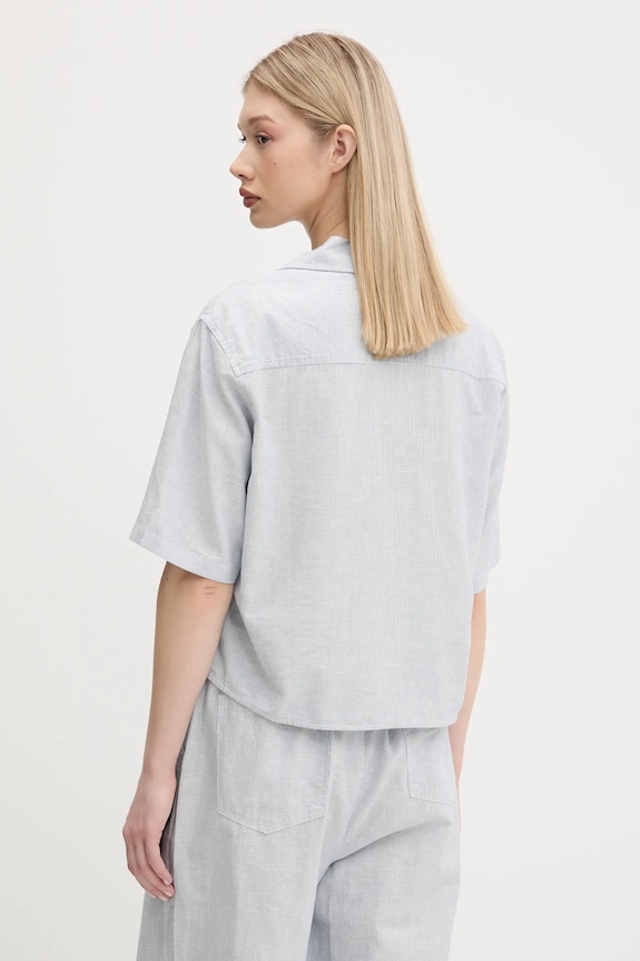 Îmbrăcăminte Tommy Jeans cămașă din amestec de in DW0DW20286 albastru