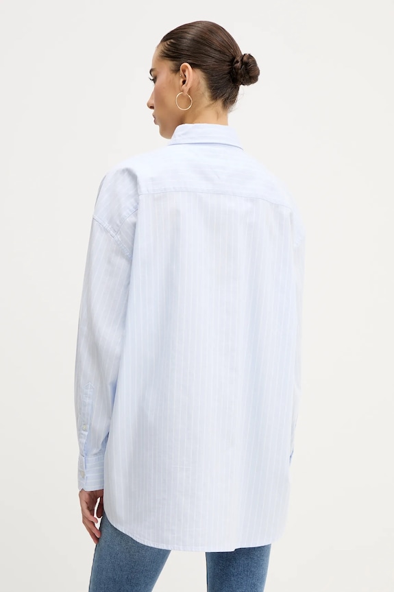 Ρούχα Βαμβακερό πουκάμισο Tommy Jeans DW0DW20289 μπλε