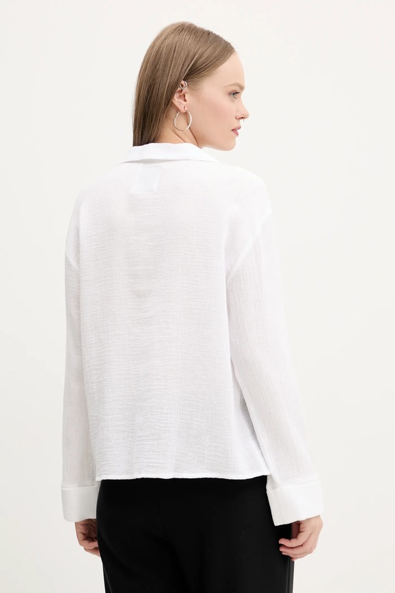 Ρούχα Βαμβακερή μπλούζα Abercrombie & Fitch KI140.5000.100 λευκό