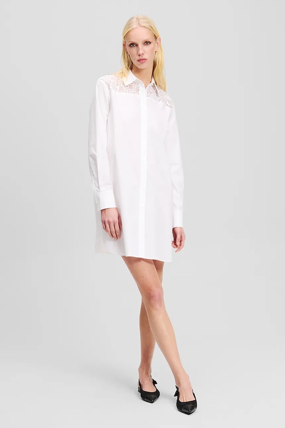 Pamučna košulja Karl Lagerfeld Planet friendly bijela A2W11006