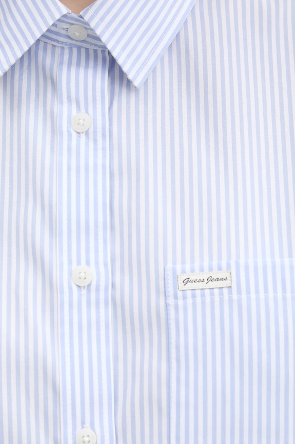 Βαμβακερό πουκάμισο Guess Jeans W5GH98.WH7Q1 μπλε