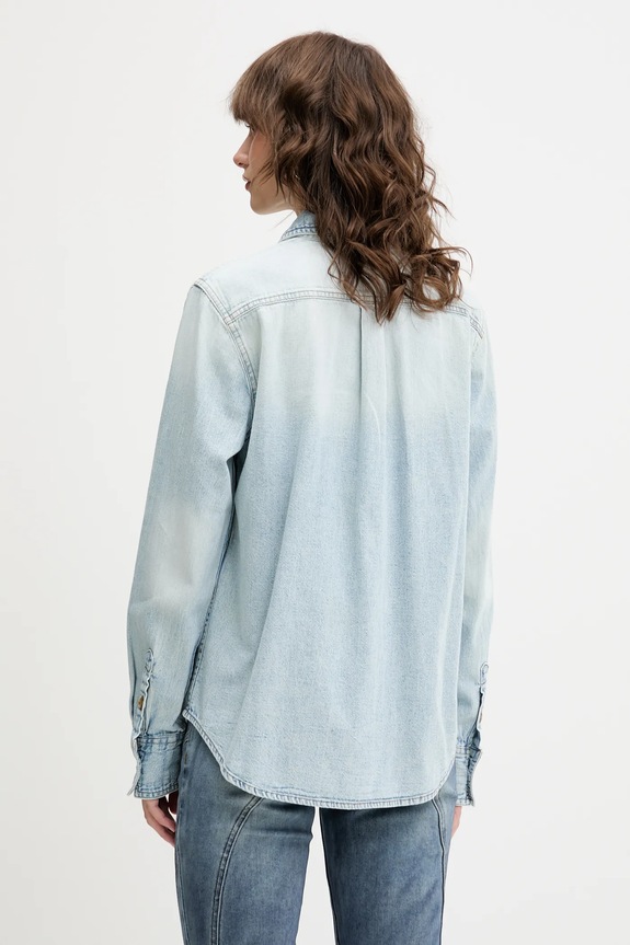 Odzież Guess Jeans koszula jeansowa W5RH37.D5M83 niebieski