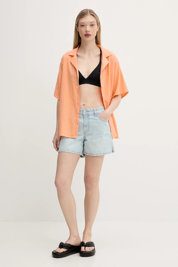 Bavlněná košile Rip Curl CALA VADELLA 05FWSH oranžová SS25