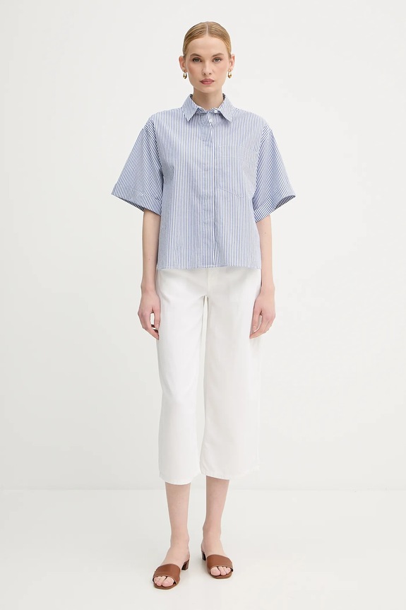 Košeľa United Colors of Benetton 5SZRDQ0C0 tmavomodrá SS25