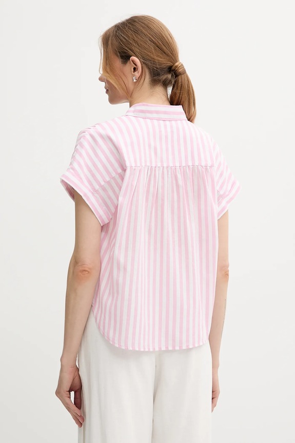 Πουκάμισο με μείγμα από λινό United Colors of Benetton 58I5DQ08M ροζ SS25