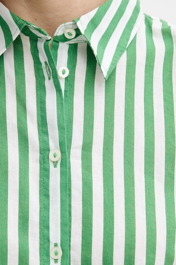 Πουκάμισο με μείγμα από λινό United Colors of Benetton 58I5DQ08M πράσινο