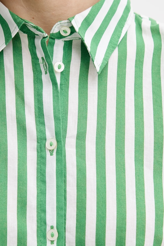 Πουκάμισο με μείγμα από λινό United Colors of Benetton 58I5DQ08M πράσινο