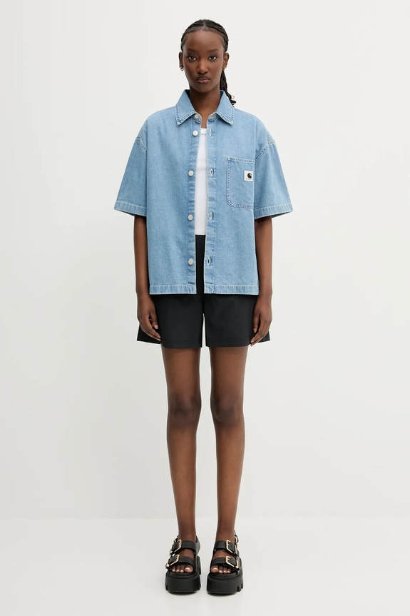Carhartt WIP denim shirt S/S Lovilia Shirt I034558.135 blue