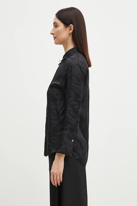 Μεταξωτό πουκάμισο Kenzo FF52CH2549JR.99 μαύρο SS25