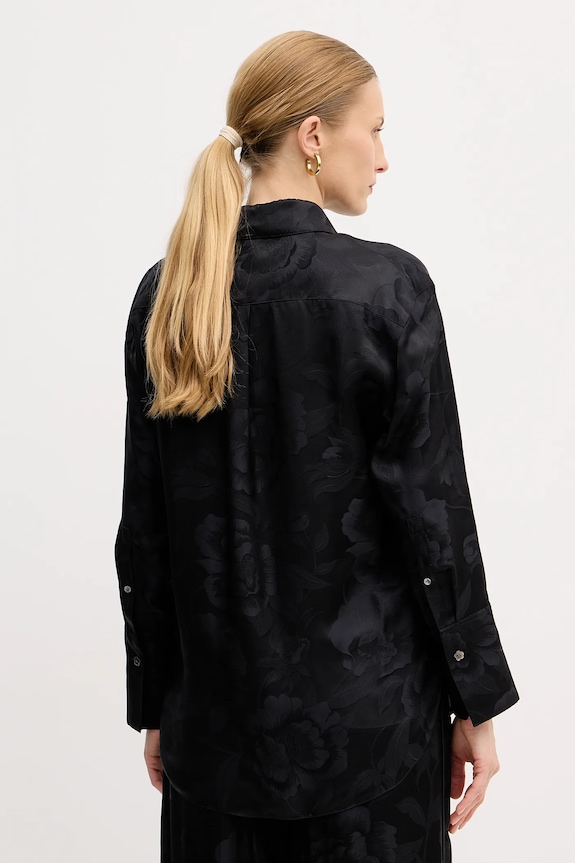 Oblečenie Hodvábna košeľa Kenzo FF52CH2549JR.99 čierna