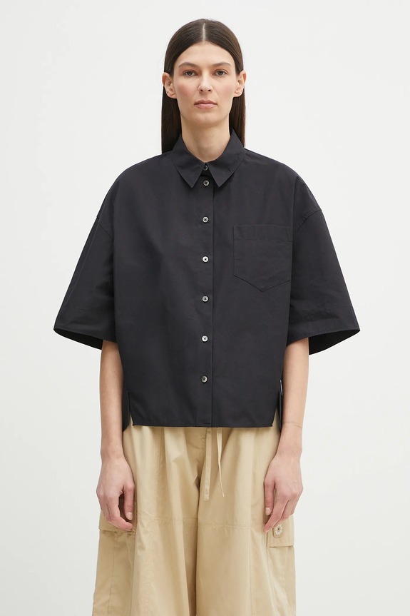 Βαμβακερό πουκάμισο Kenzo χαλαρό μαύρο FF52CH2589LB.99