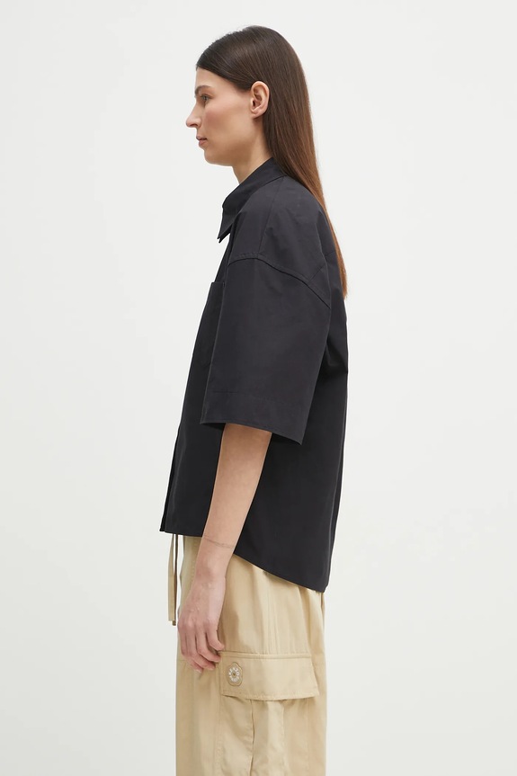 Βαμβακερό πουκάμισο Kenzo FF52CH2589LB.99 μαύρο SS25
