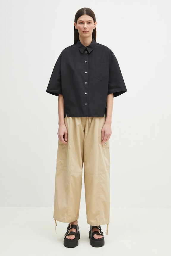 Βαμβακερό πουκάμισο Kenzo FF52CH2589LB.99 μαύρο