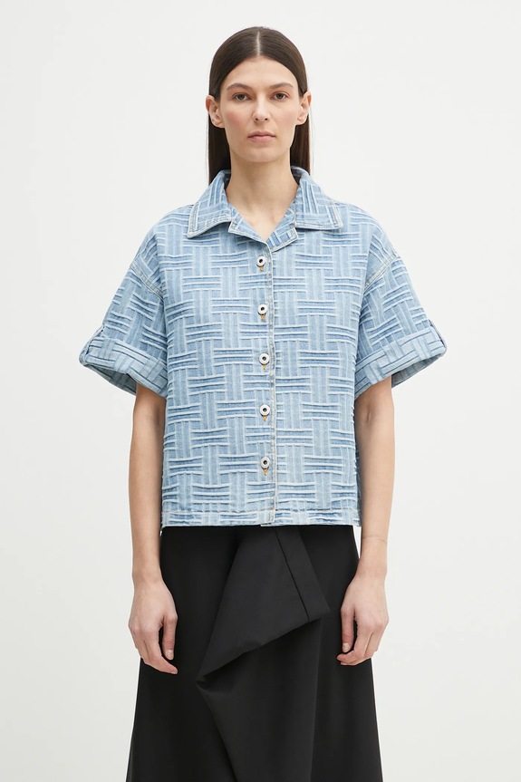 Kenzo camicia di jeans cotone blu FF52DC2496J4.DB