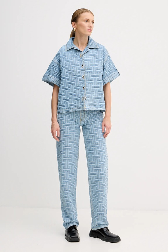 Kenzo koszula jeansowa FF52DC2496J4.DB niebieski SS25
