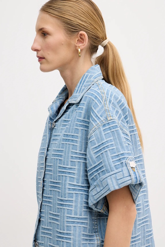 Kenzo koszula jeansowa niebieski FF52DC2496J4.DB