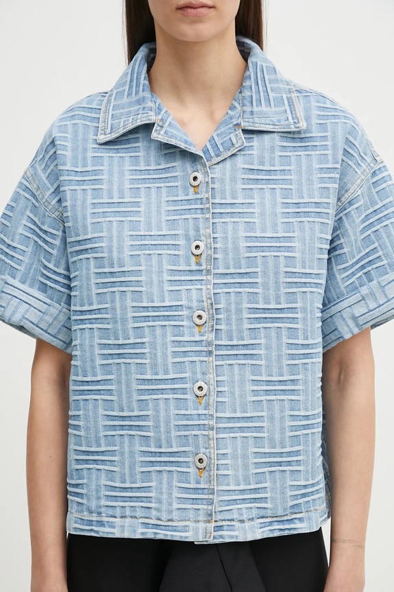 Kenzo camicia di jeans blu FF52DC2496J4.DB