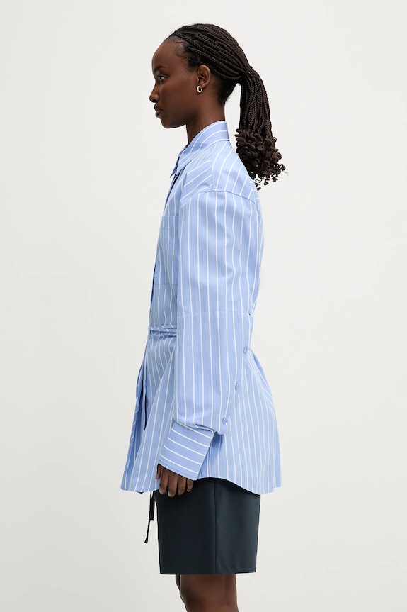 Sportmax koszula bawełniana Firma 2512191051600 niebieski SS25