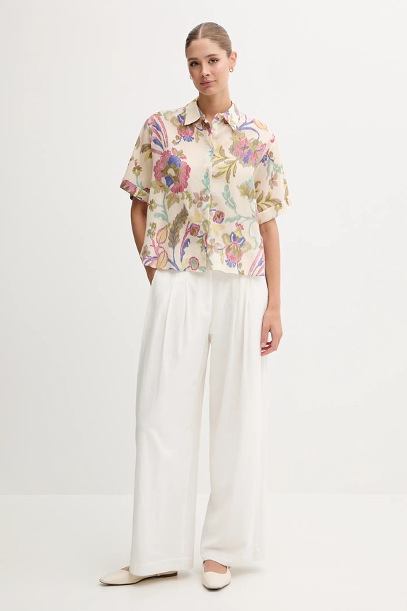 Pedro del Hierro cămașă din bumbac 7659070 bej SS25