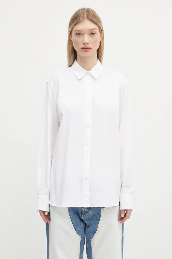 Βαμβακερό πουκάμισο Anine Bing Essie Shirt χαλαρό λευκό A.07.11028