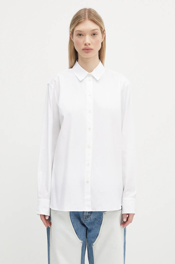 Βαμβακερό πουκάμισο Anine Bing Essie Shirt χαλαρό λευκό A.07.11028