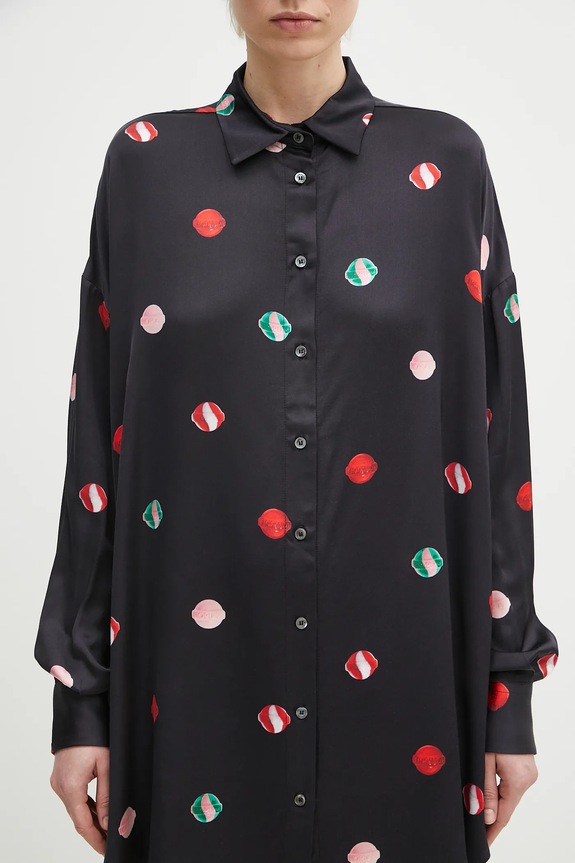 Fiorucci cămașă Lollipop Print W02SPTLO285VI01BK03 negru