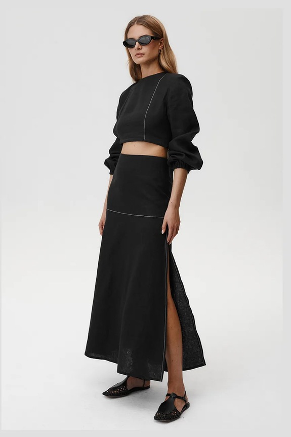 Undress Code maglietta di lino Selene Shirt 890. nero SS25