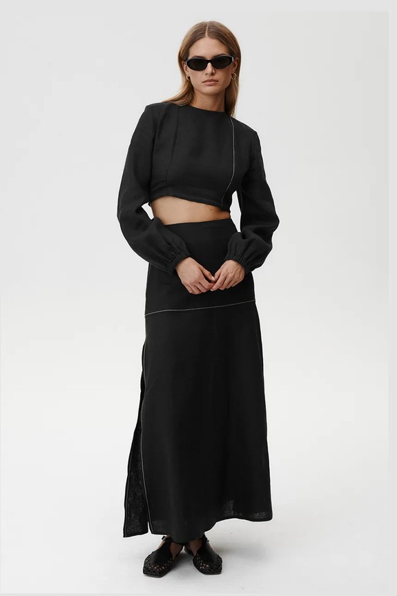 Undress Code maglietta di lino Selene Shirt 890. nero