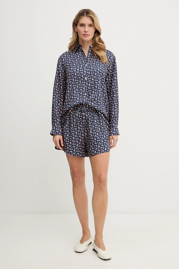 A.P.C. cămașă Chemise Gabrielle VIALN.F12607 bleumarin SS25