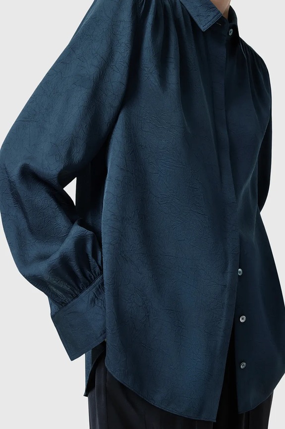 Abbigliamento AllSaints camicia AGGIE W039PC blu navy