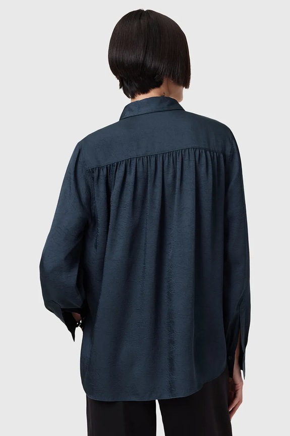 AllSaints camicia AGGIE blu navy W039PC